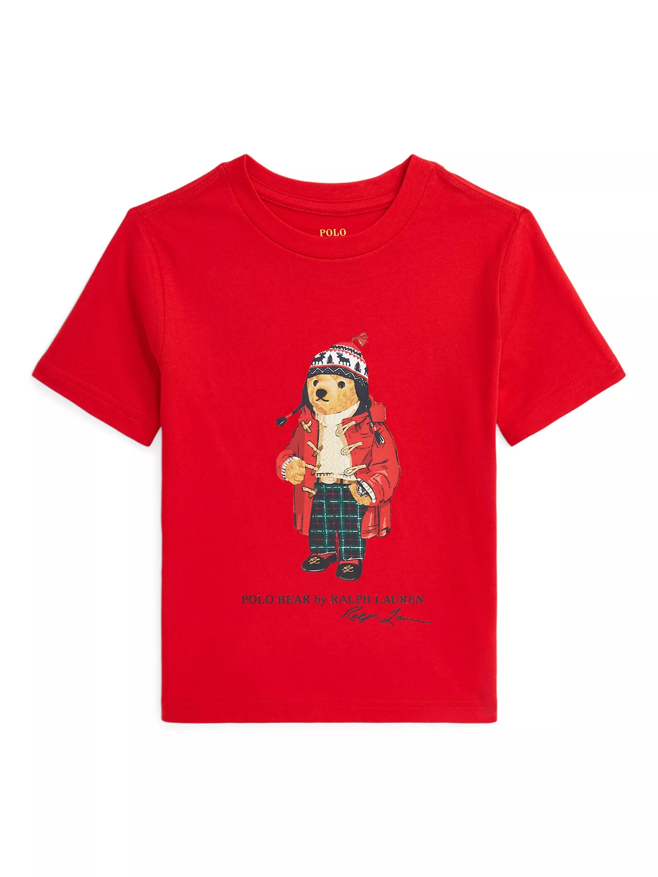 Polo Ralph Lauren Kids' Polo Bear Short Sleeve T-Shirt, Red Bear