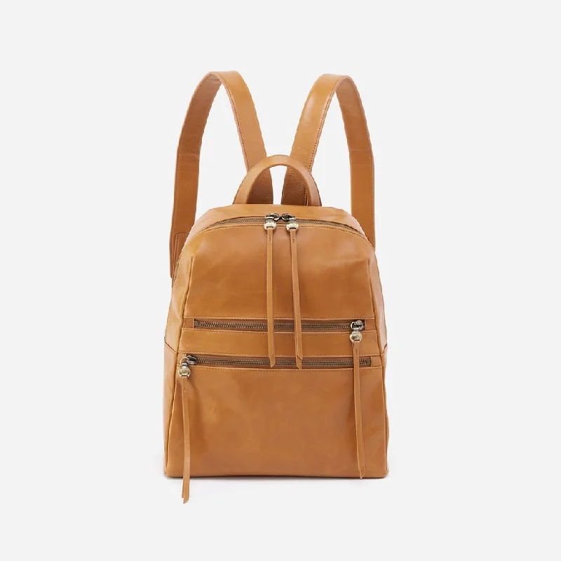 HOBO : Billie Backpack in Polished Leather - Natural