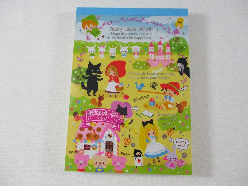 Cute Kawaii HTF Vintage Collectible Kamio Fairy Tale World 4 x 6 Inch Notepad / Memo Pad - Stationery Designer Paper Collection