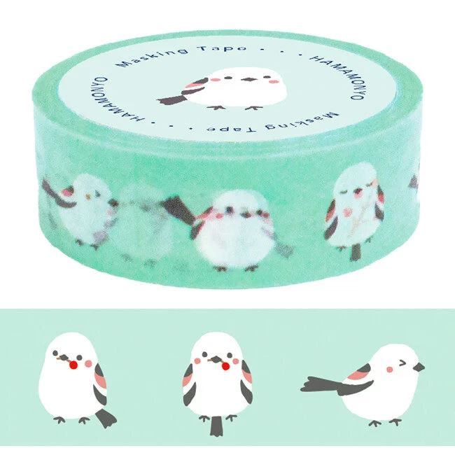 Cute Kawaii Hamamonyo Washi / Masking Deco Tape ♥ Bird Green Mint for Scrapbooking Journal Planner Craft