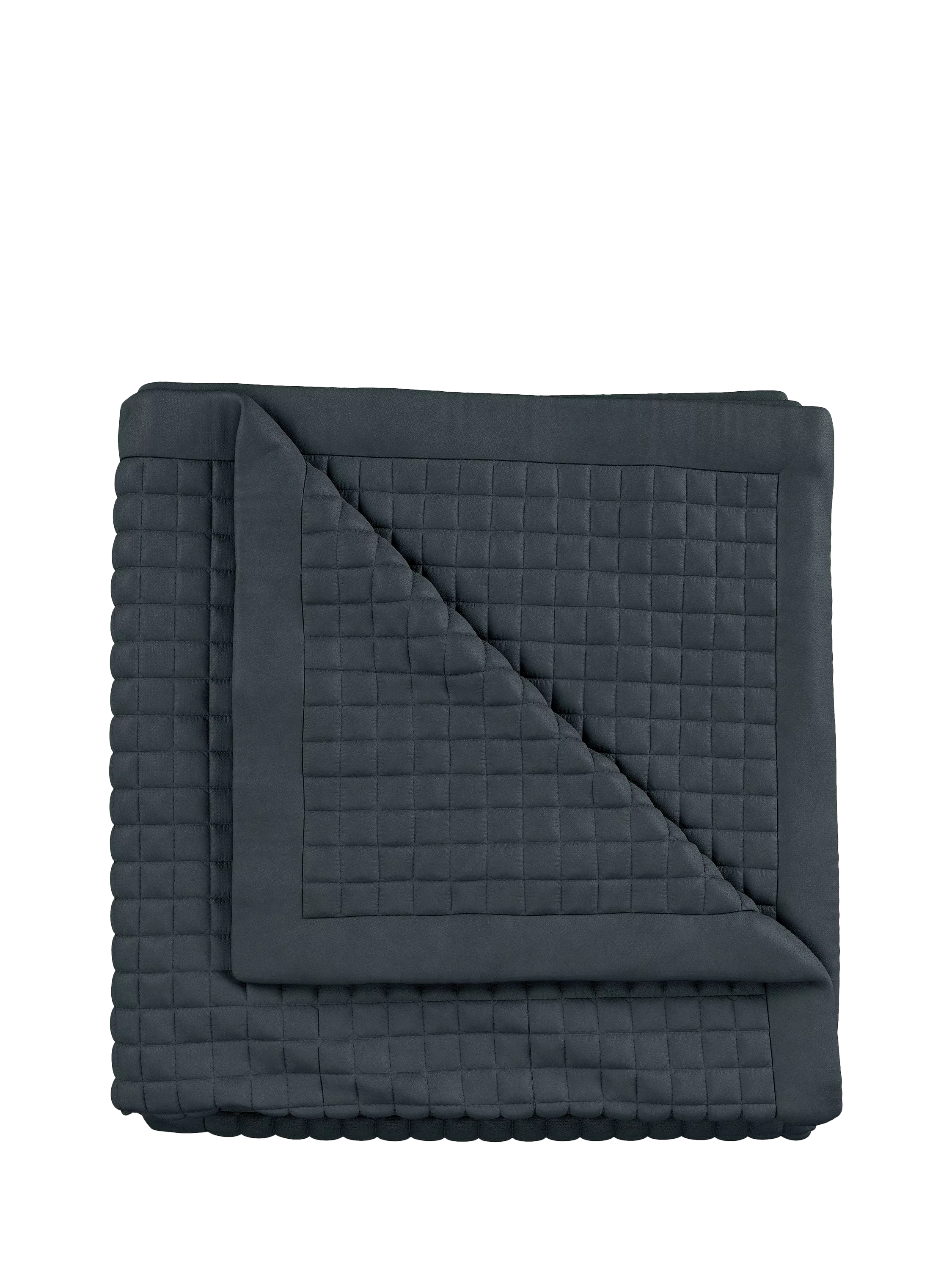 Bedeck of Belfast Ariane Cotton Quilted Throw, Charcoal Grey