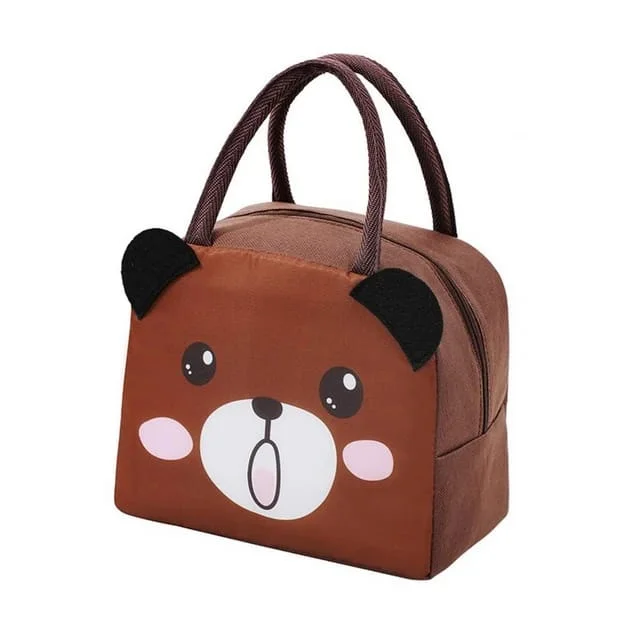 Cute 3d Design Animal Printed Insulated Lunch bag for kids (Bear)