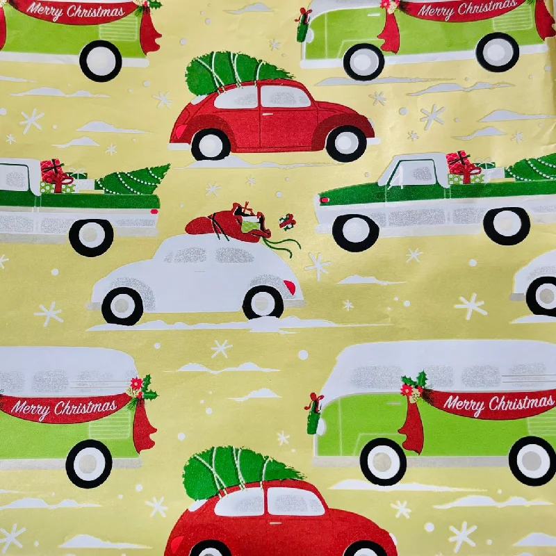 Beautiful Christmas Theme printed Gift Wrap- Set of 10 (Cars)