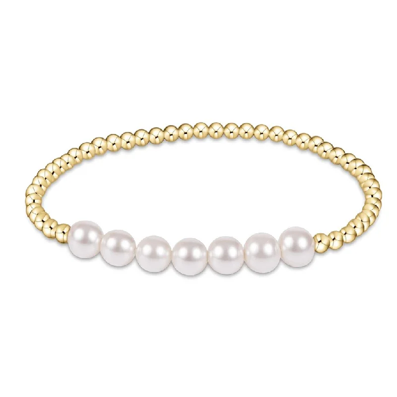 enewton design :  Classic gold beaded bliss 3mm bead bracelet- 6mm pearl