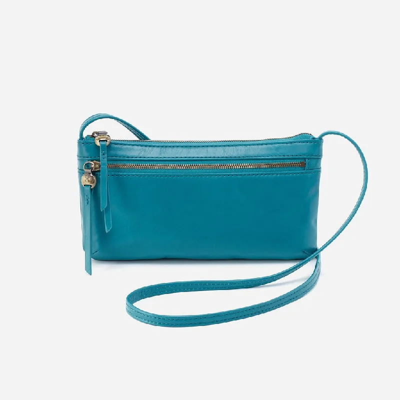 HOBO : Cara Crossbody in Polished Leather - Biscayne Blue