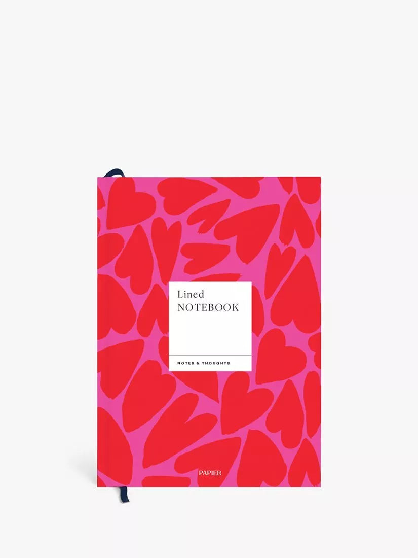 Papier Hearts Lined Notebook, Multi