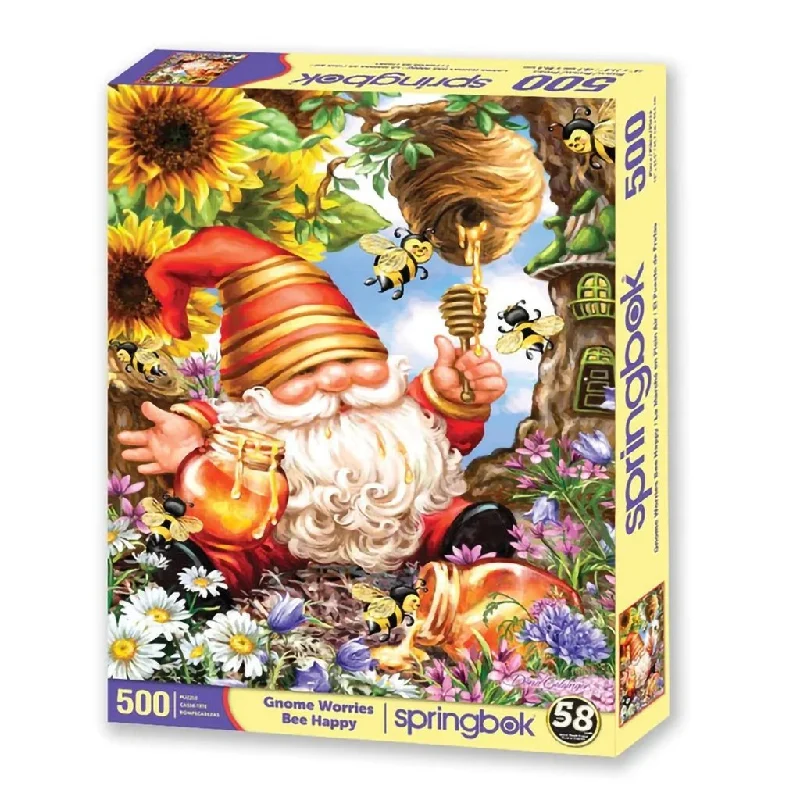 Springbok : Gnome Worries Bee Happy 500 Piece Jigsaw Puzzle