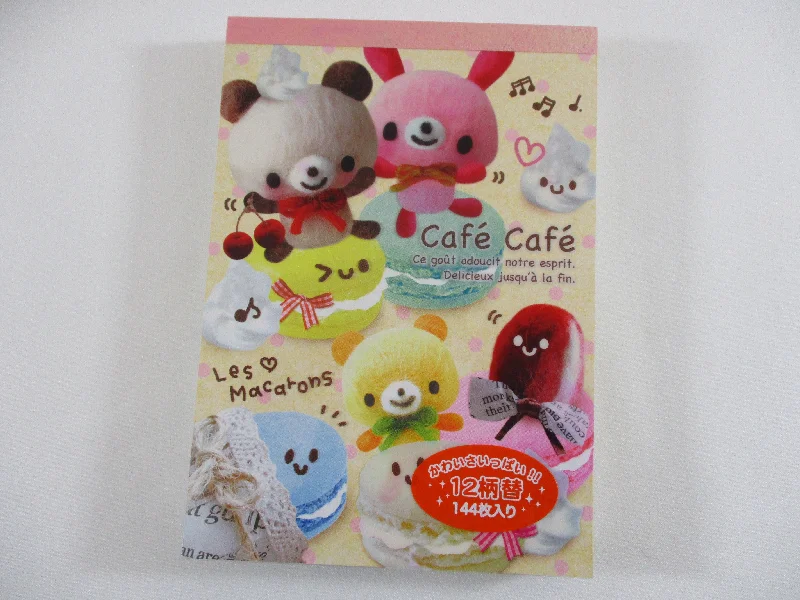 Cute Kawaii HTF Vintage Collectible Kamio Cafe Cafe 4 x 6 Inch Notepad / Memo Pad - Stationery Designer Paper Collection