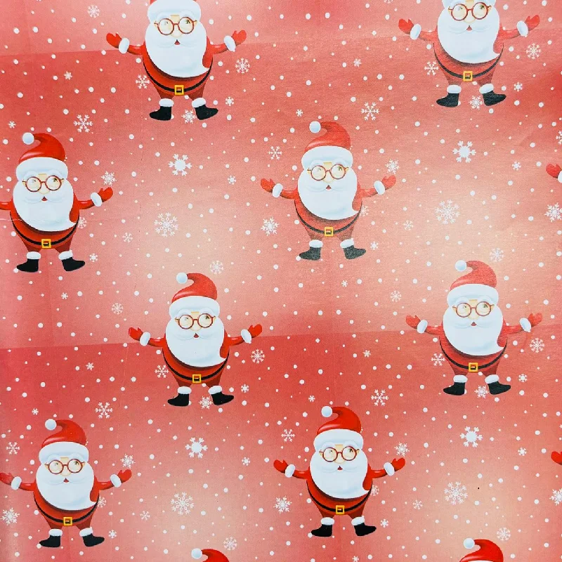 Beautiful Christmas Theme printed Gift Wrap- Set of 10 (Santa Red)