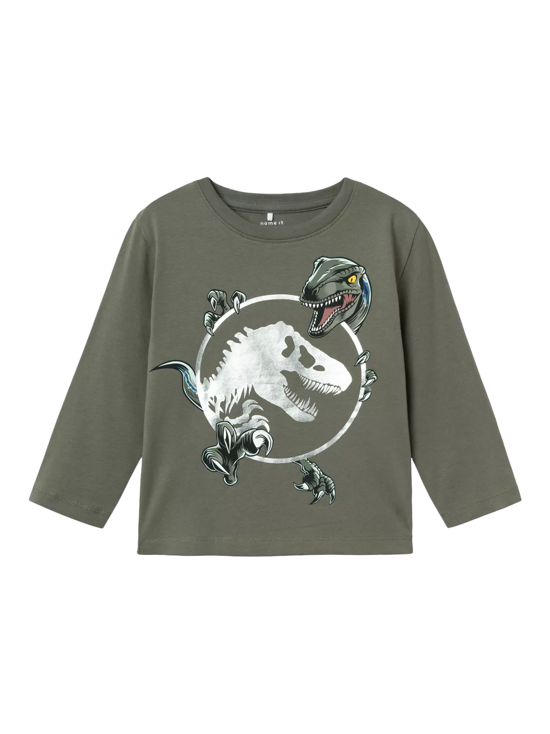 Jurassic Park Kids' Dinosaur Long Sleeve T-Shirt, Tea Leaf