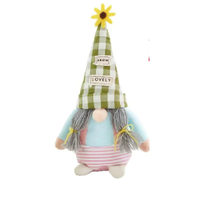 Mud Pie : Plush Flower Gnome Sitter - Lovely