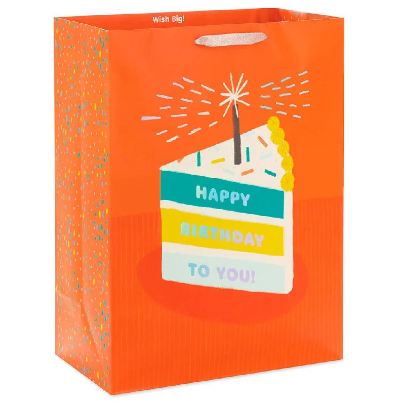 Hallmark : 20" Slice of Birthday Cake Jumbo Gift Bag