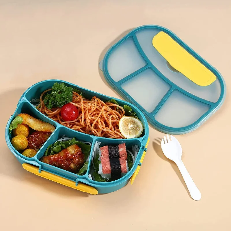 4 Compartment Bento Lunch Snack Box for Adults 1750 ml - Random color