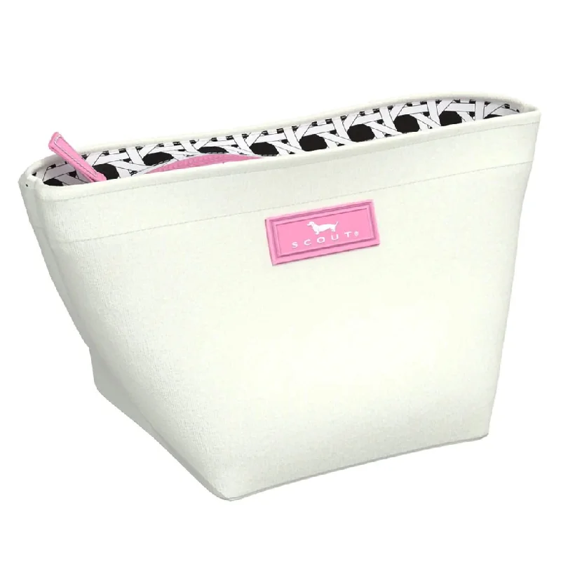 SCOUT : Crown Jewels Makeup Bag Medium in Vanilla Canvas/Cane Fonda