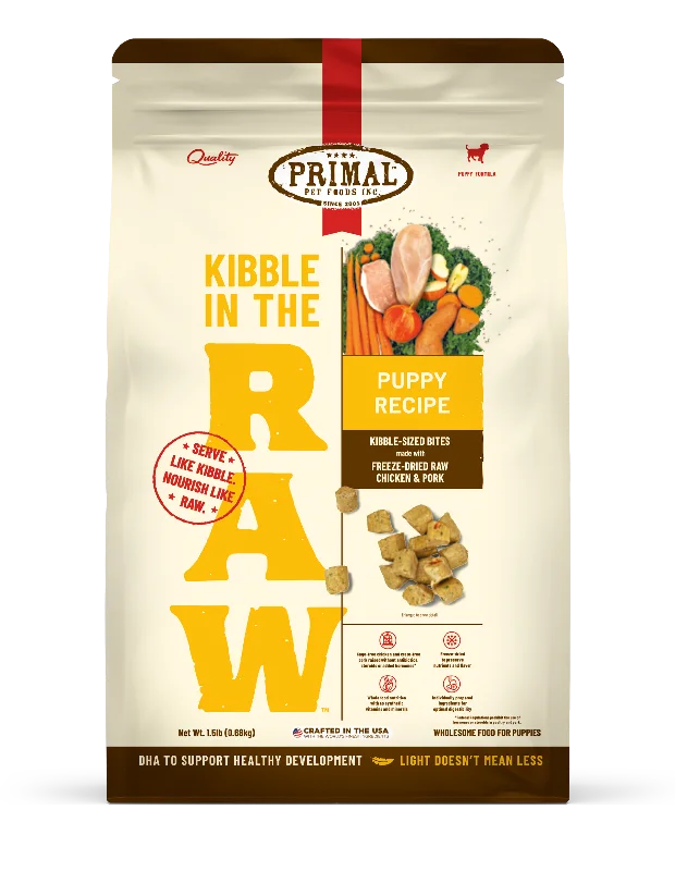 Kibble in the Raw Dog Food <br> Puppy Recipe