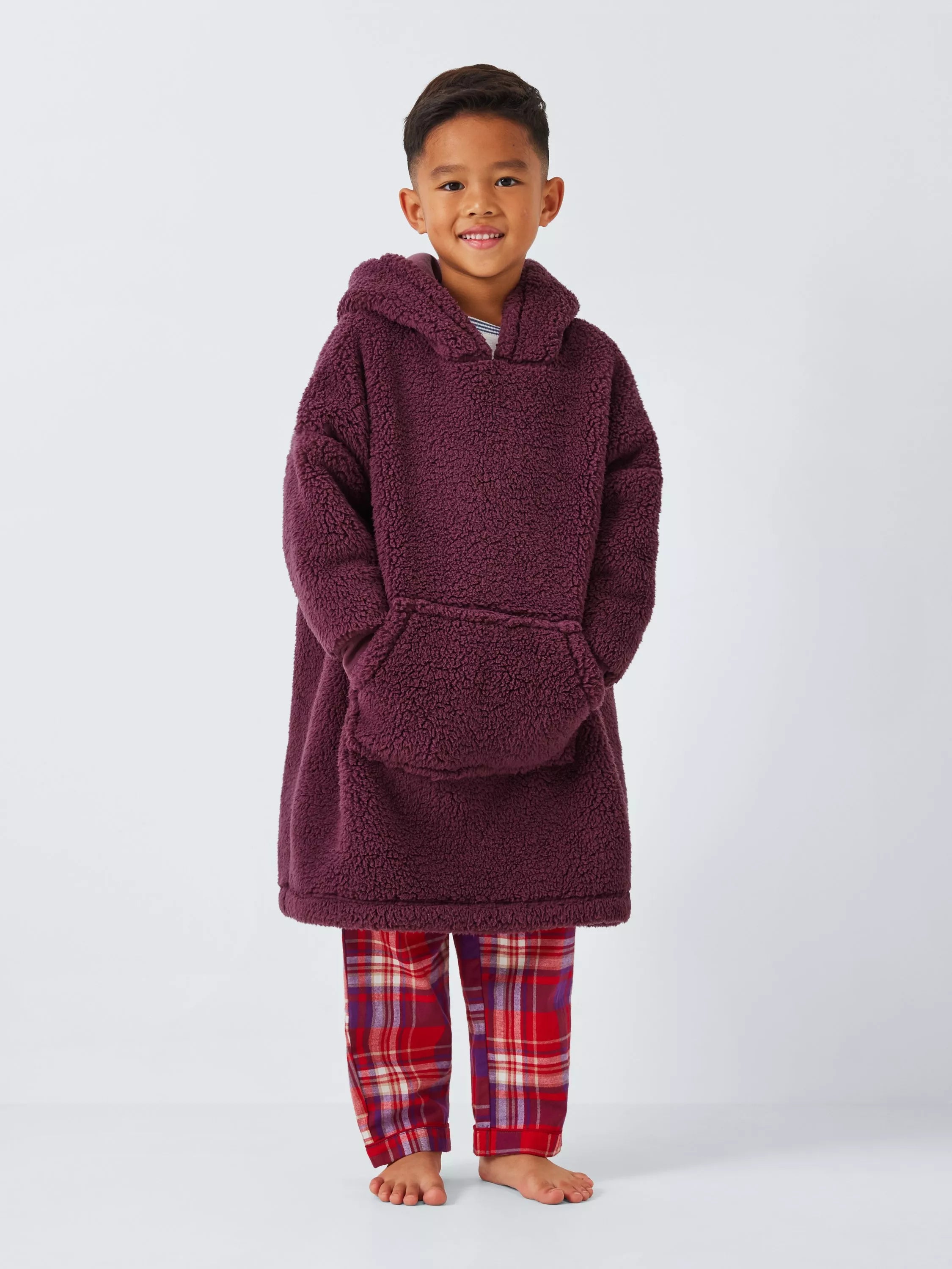 John Lewis Kids' Oversized Lounge Hoodie, Red