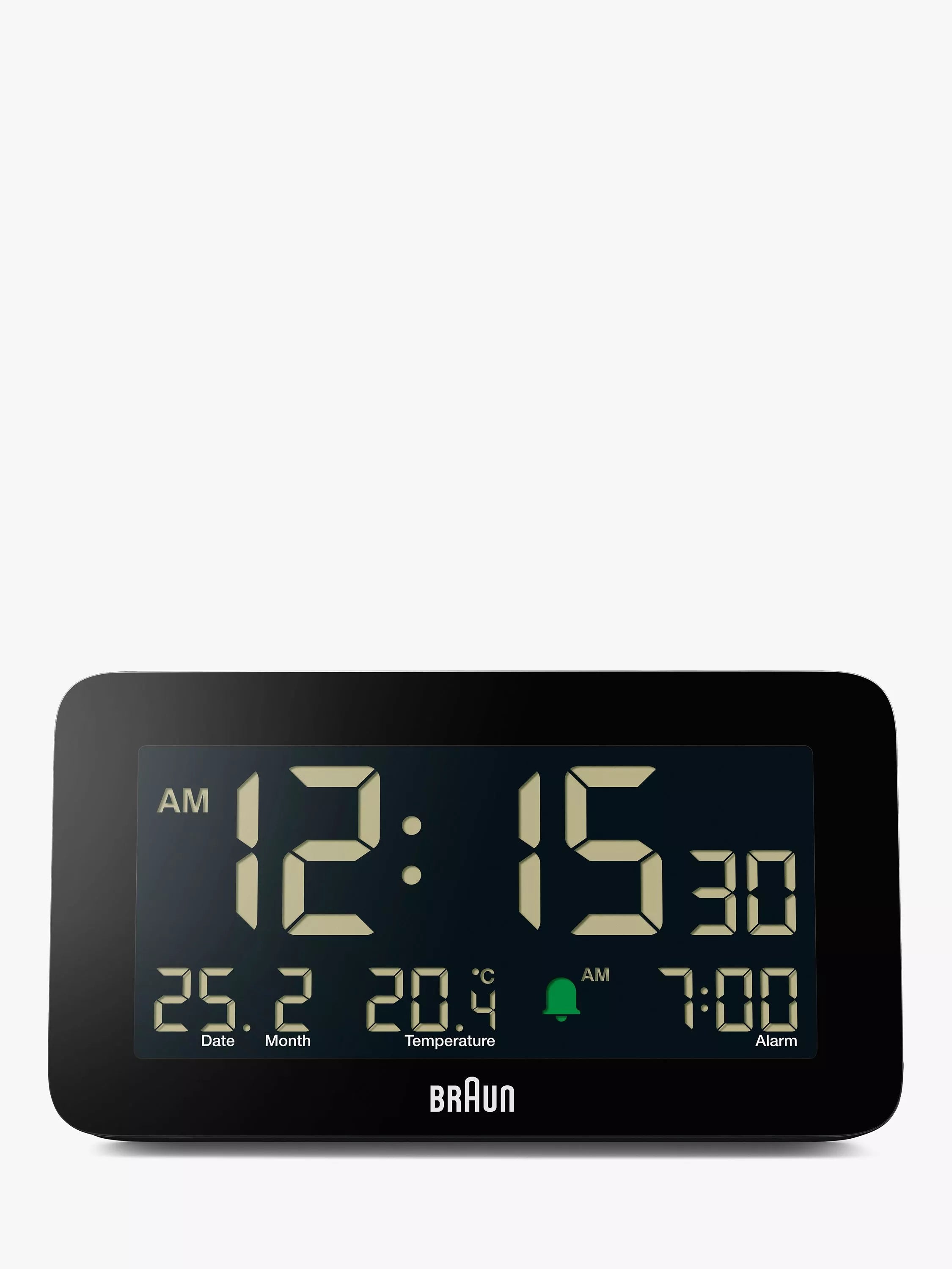 Braun BC10 LCD Digital Alarm Clock, Black