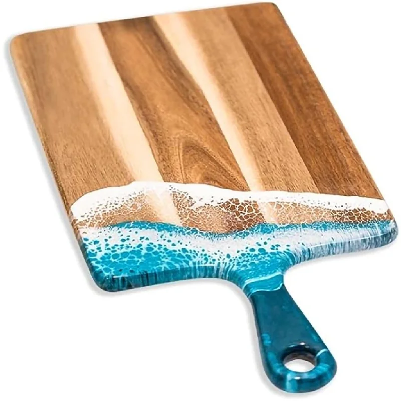 Lynn Liana : Medium Acacia Cheese Boards in Ocean Vibe 8x16