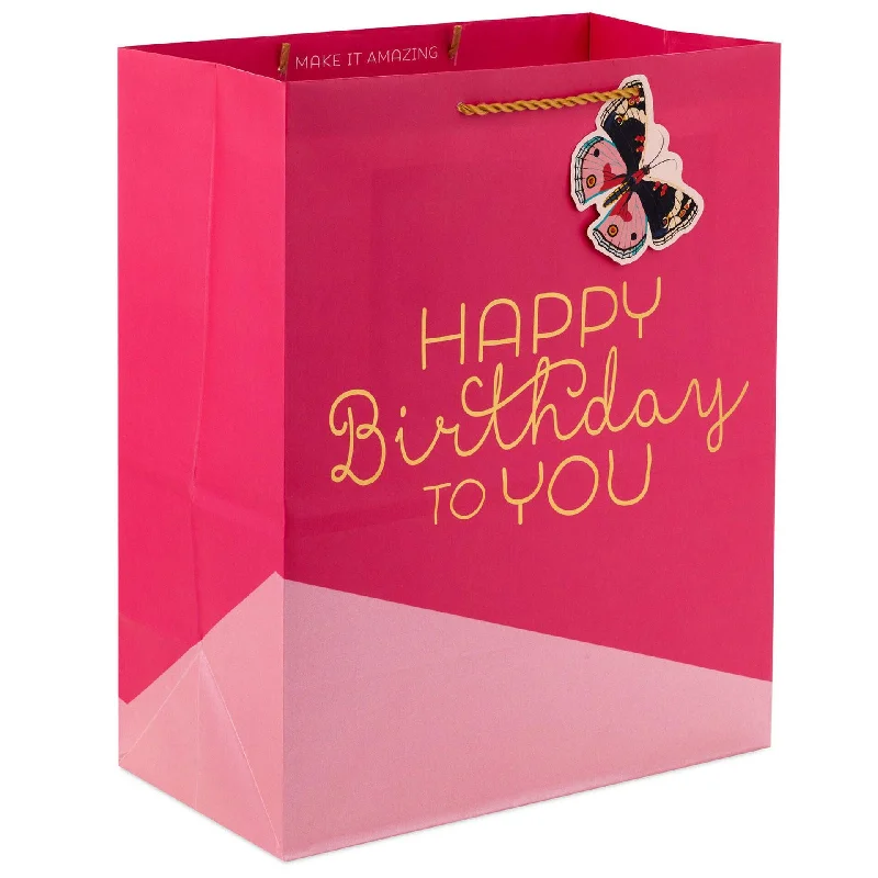 Hallmark : 13" Happy Birthday on Pink Large Gift Bag