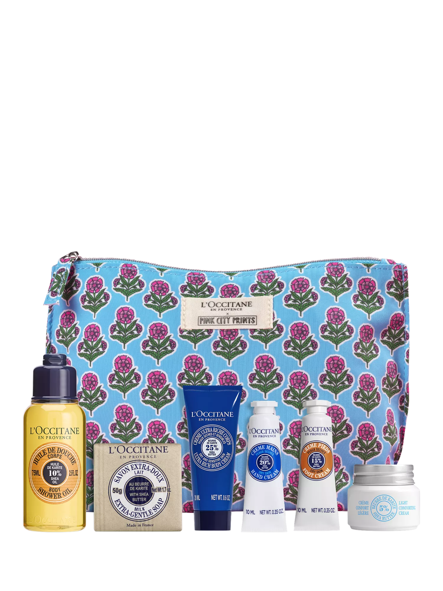 L'OCCITANE Shea Travel Collection X Pink City Prints Bodycare Gift Set