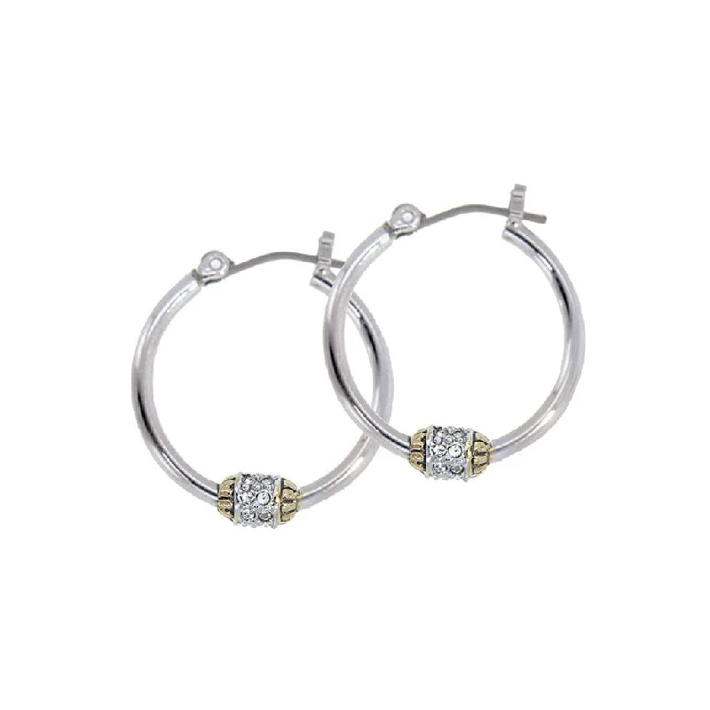 John Medeiros : Beaded Pavé Hoop Earrings