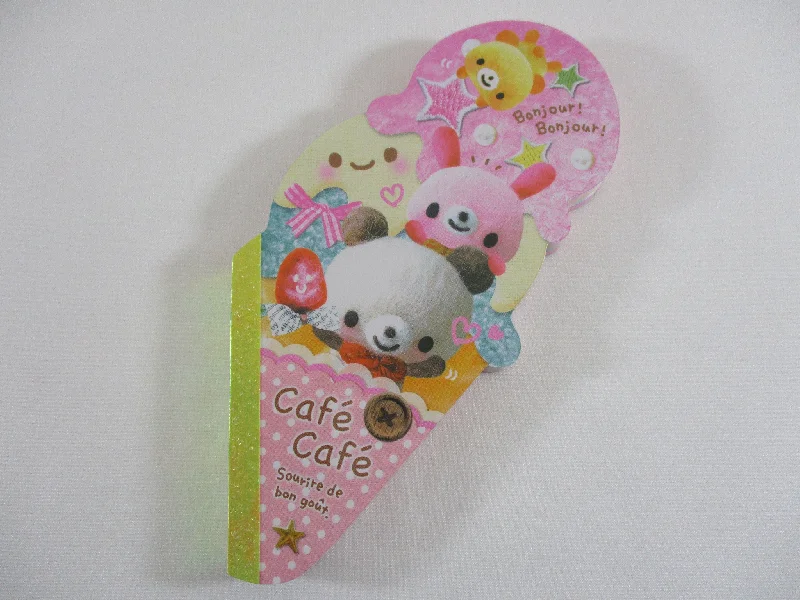 Cute Kawaii HTF Vintage Collectible Kamio Cafe Cafe Ice Cream Crepes Die Cut Notepad / Memo Pad - Stationery Designer Paper Collection