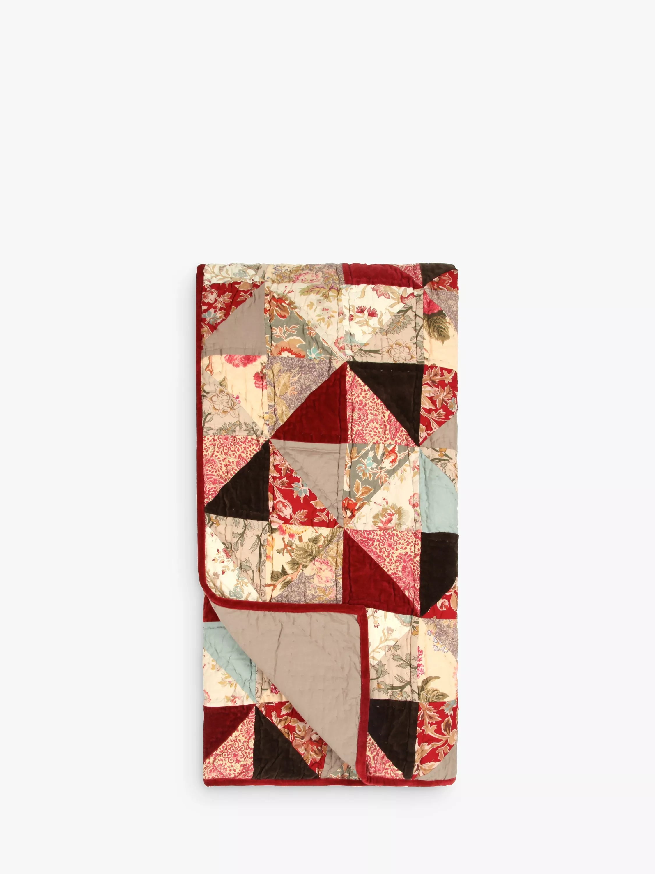 John Lewis Patchwork Quilted Bedspread, Ruby