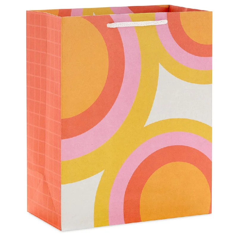 Hallmark : 9.6" Warm Concentric Circles Medium Gift Bag