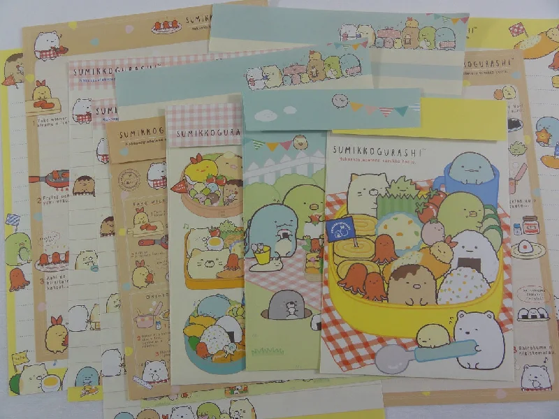 Cute Kawaii San-X Sumikko Gurashi Picnic Letter Sets - Writing Paper Envelope Stationery Penpal