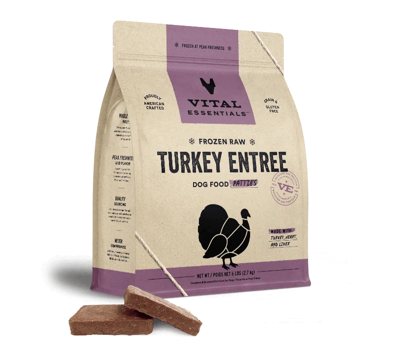 Vital Essentials Frozen Raw Turkey Entrée Dog Food Patties