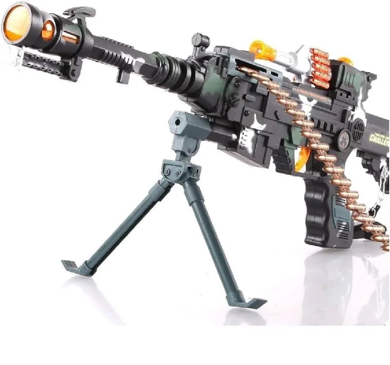 Military Design Gun with Flashing Lights and Sound