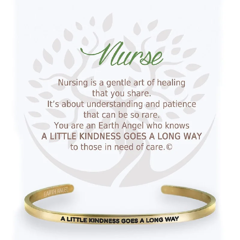 Earth Angel : Nurse Cuff Bracelet in Gold