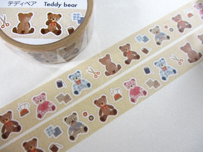 Cute Kawaii Saien Washi / Masking Deco Tape - Teddy Bear Craft Toy - for Scrapbooking Journal Planner Craft