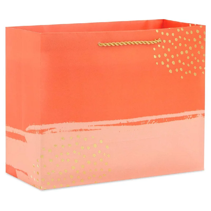 Hallmark : 7.7" Orange and Coral Medium Horizontal Gift Bag