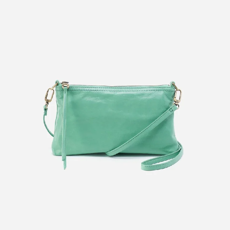 HOBO : Darcy Crossbody in Polished Leather - Seaglass