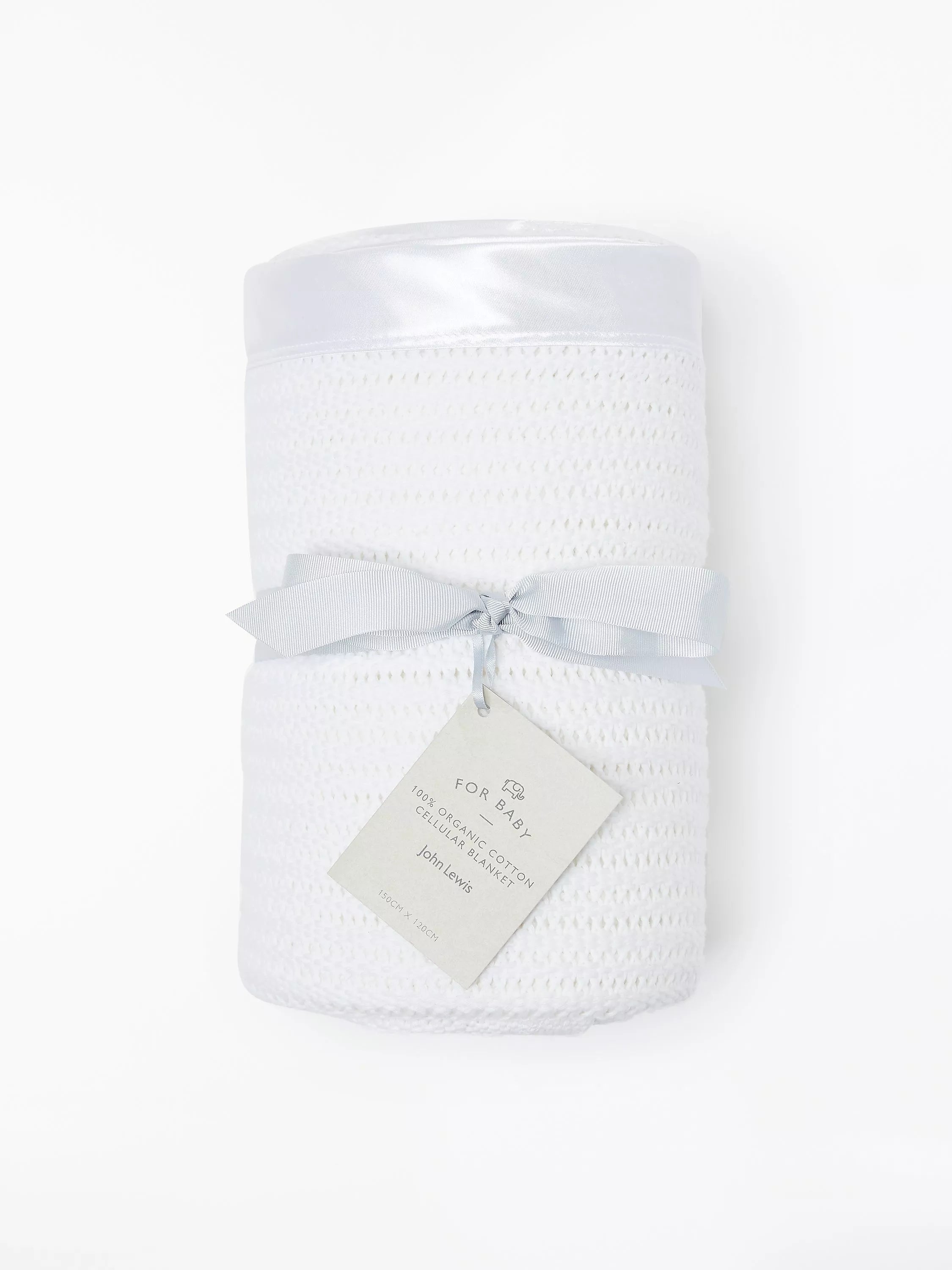 John Lewis Baby GOTS Organic Cotton Cellular Cotbed Blanket, 120 x 100cm