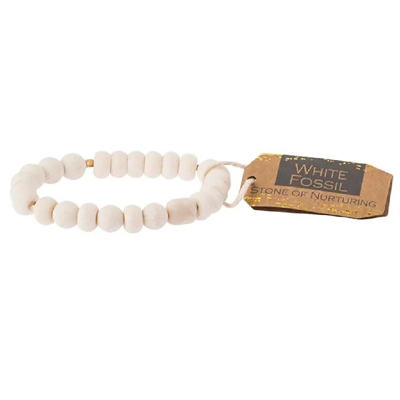 Scout Curated Wears : White Fossil Stone Bracelet - Stone of Nurturing