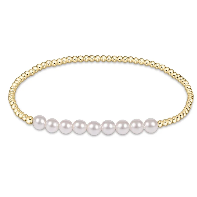 enewton design : Classic gold beaded bliss 2.5mm bead bracelet- 5mm pearl