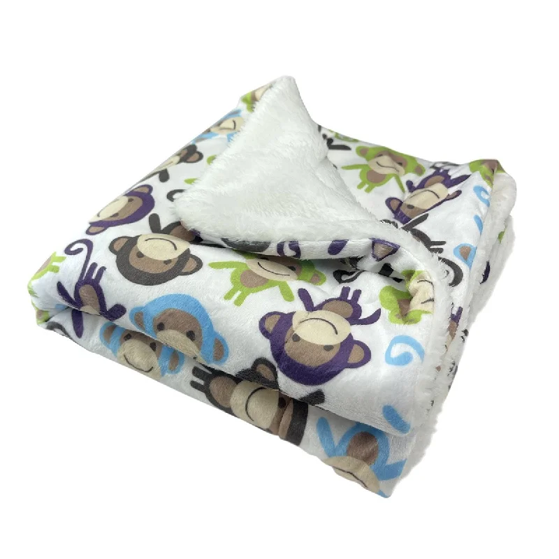 Ultra Soft Minky Monkey Dog Blanket