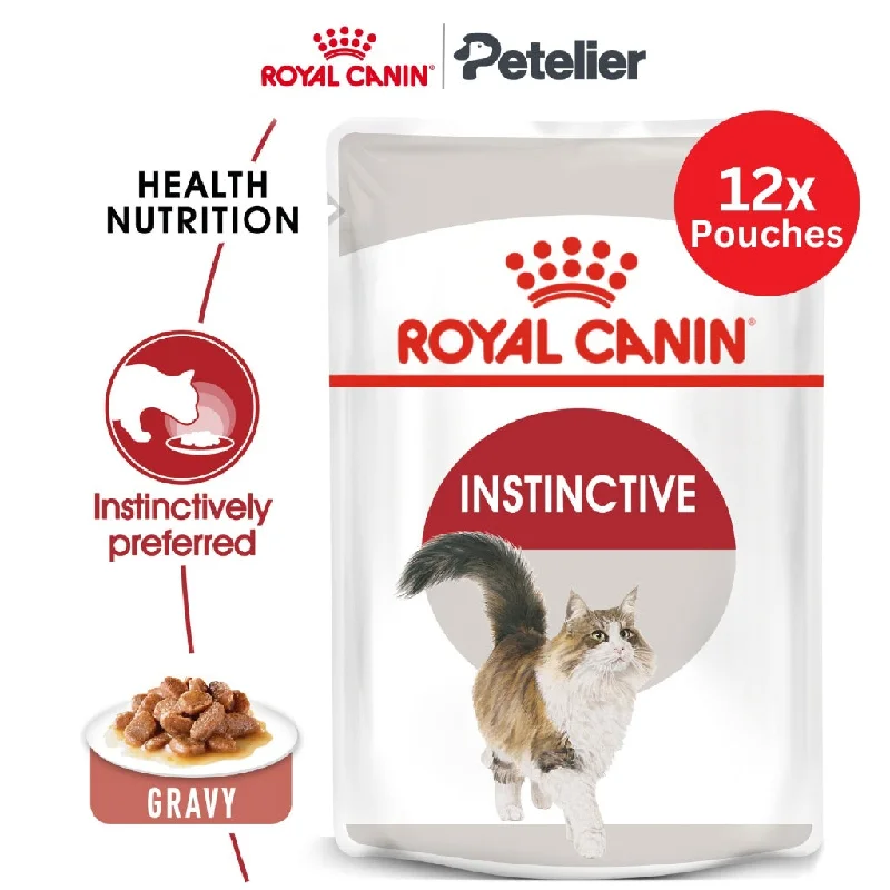 Royal Canin Instinctive Gravy (85g x 12 Pouches) Adult Wet Cat Food - Feline Health Nutrition