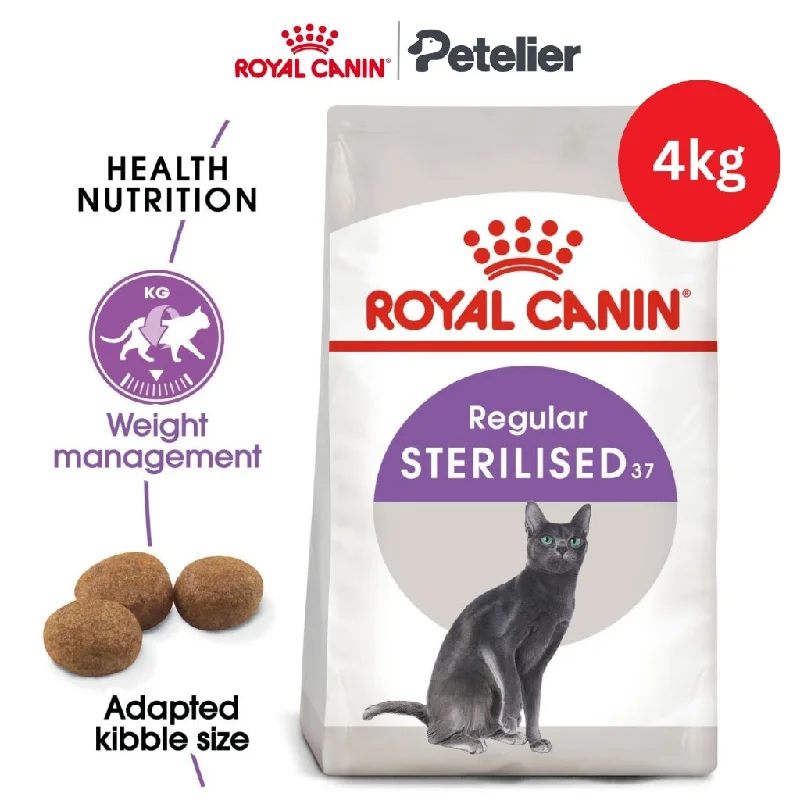 Royal Canin Sterilised 37 (4kg) Adult Dry Cat Food - Feline Health Nutrition Sterilized