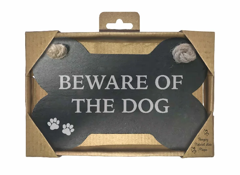 Slate Bone Sign - Beware of the dog